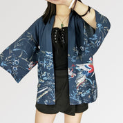 Seiden-Kimono-Jacke 'Soraka' – Detail: lange Ärmel, Kimono japanischen Stil