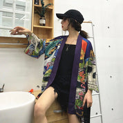 Totenkopf-Kimono 'Zugaikotsu' – Detail: lange Ärmel, Kimono japanischen Stil