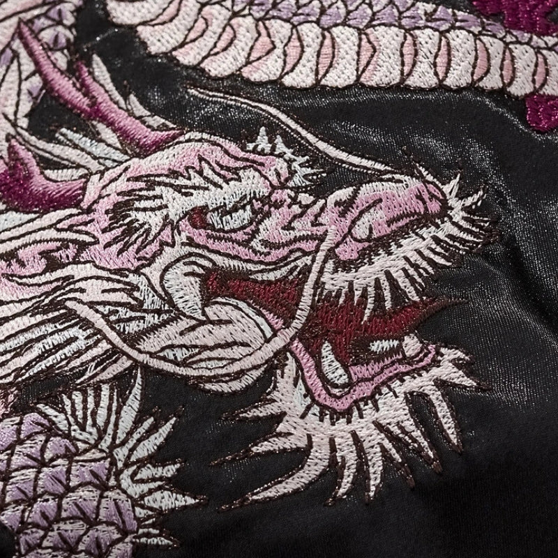 Bestickte Drachen-Sukajan 'Kokuryū Flame' – Detailansicht 5