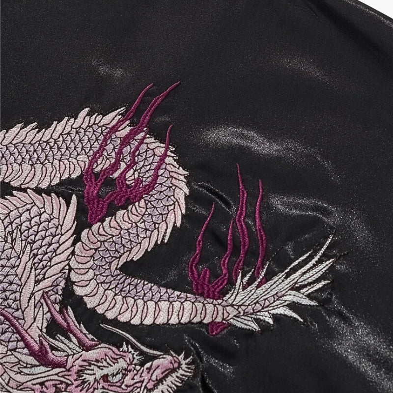 Bestickte Drachen-Sukajan 'Kokuryū Flame' – Detailansicht 6