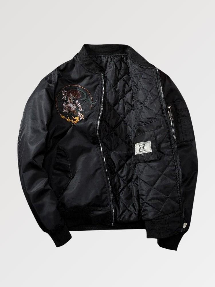 Japanische Monster-Bomberjacke 'Yokai Fight' – Detailansicht 5