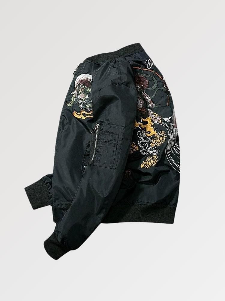 Japanische Monster-Bomberjacke 'Yokai Fight' – Detailansicht 6