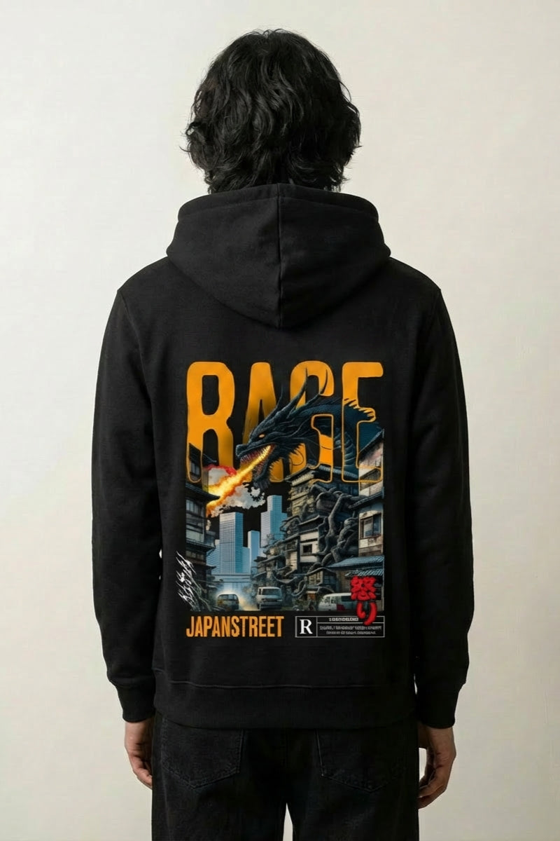 Drachen-Hoodie - アタック – Studioaufnahme Rückseite