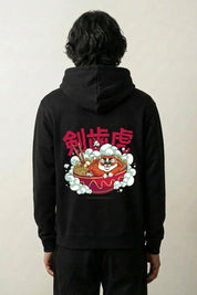 Hoodie mit japanischer Schrift - ニホンヅル – Studioaufnahme Rückseite