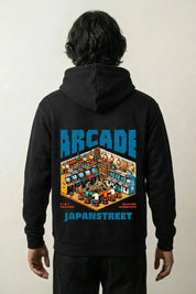 Retro-Gaming-Hoodie - ゲーマー – Studioaufnahme Rückseite