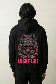 Maneki Neko Hoodie - 招き猫 – Studioaufnahme Rückseite