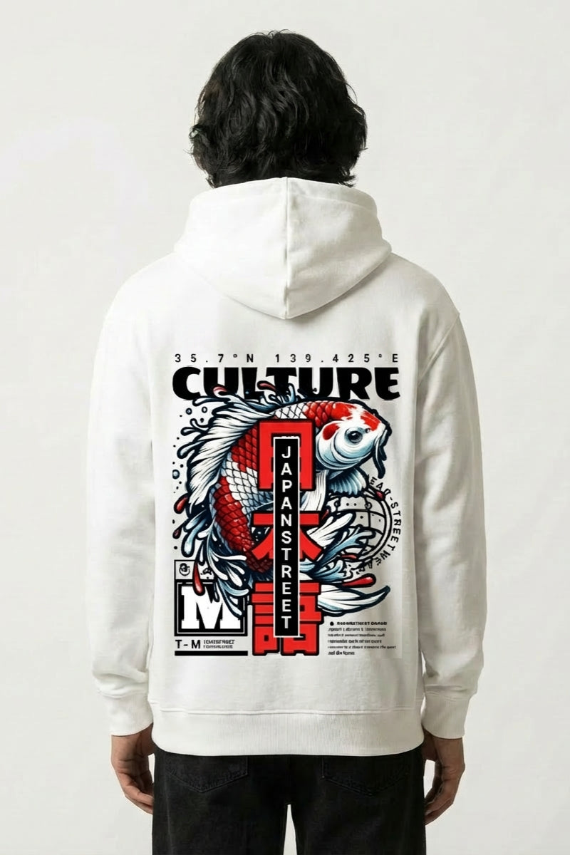 Japanischer Baumwoll-Hoodie - コットン – Studioaufnahme Rückseite