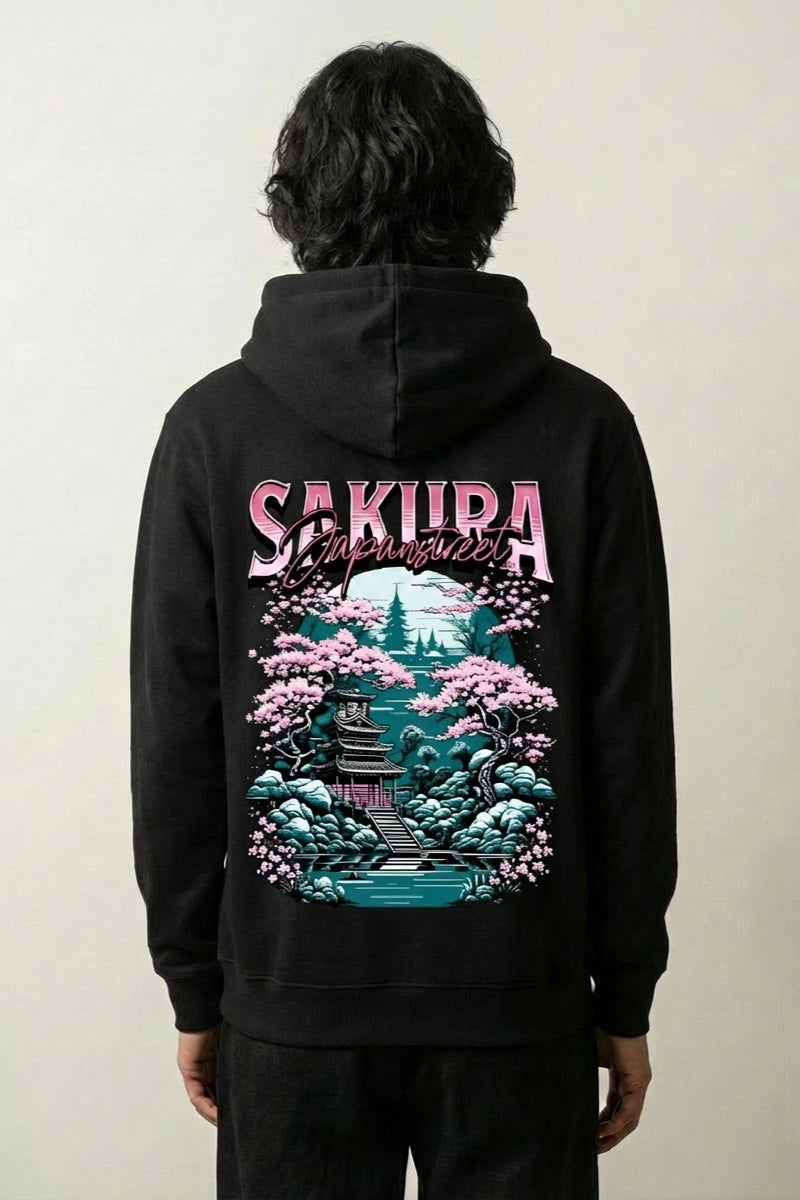 Kirschblüten-Hoodie - サクラ – Studioaufnahme Rückseite