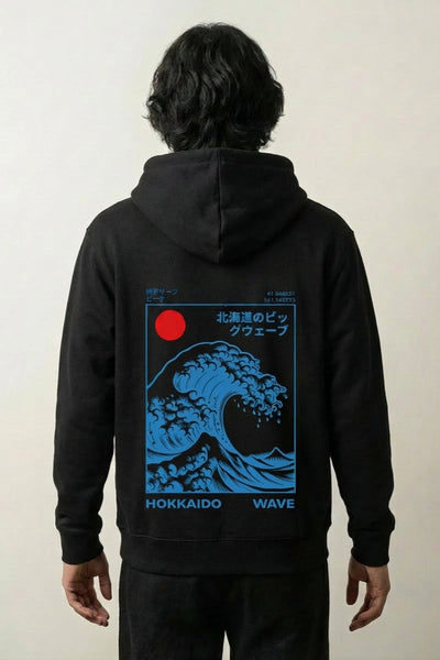 Kanagawa-Wellen-Hoodie - 葛飾 北斎