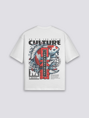 T-Shirt aus japanischer Baumwolle, Heavy 280 g, dezenter Koi-Druck, Premium-Basic oversize, Rückenansicht mit Rückendruck