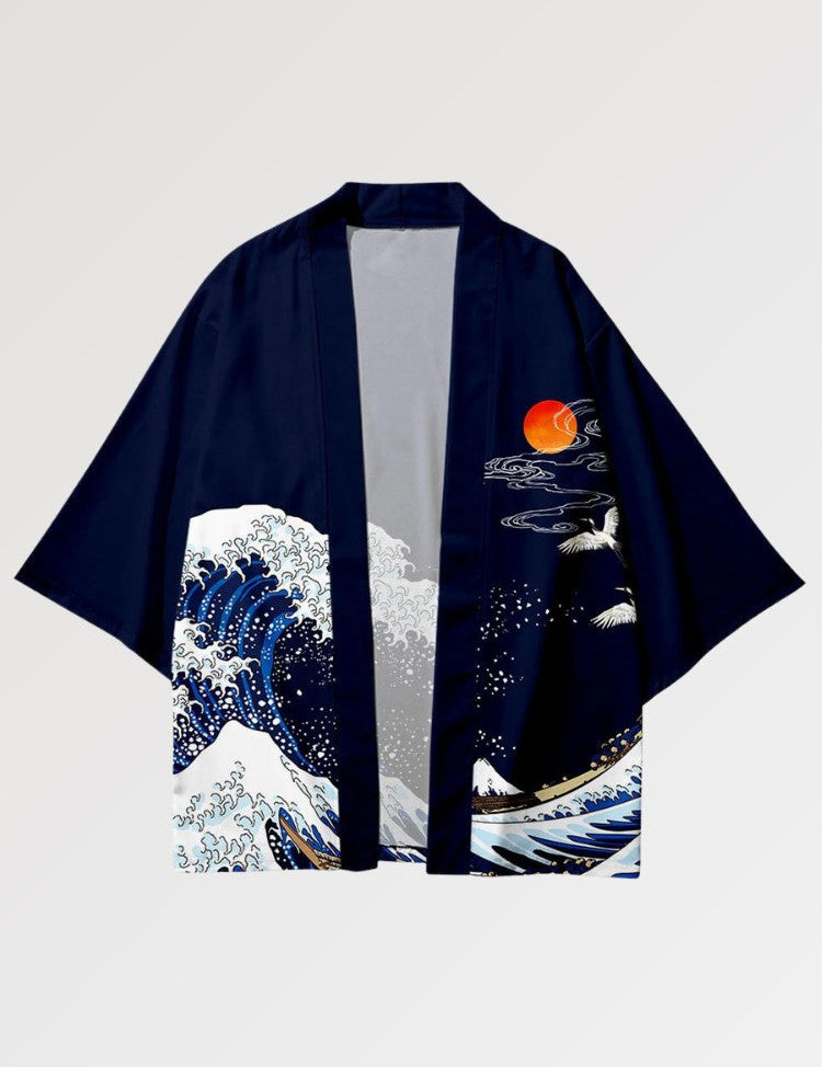 Haori 'Die große Welle vor Kanagawa' – japanisches Gewand, Kimono im japanischen Design