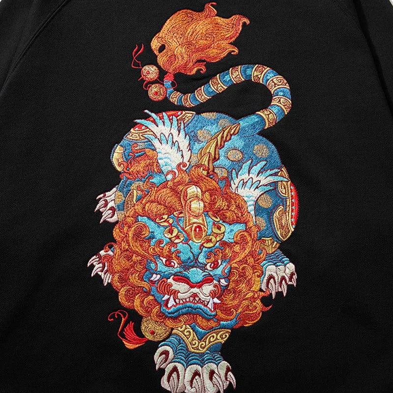 Tiger-Hoodie 'Shodakime' – Detail: Kapuzenpullover, Hoodie japanischen Stil