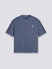 Tokio T-Shirt mit Pagode, Berg Fuji und Neon-Architektur, retrofuturistischer Druck, oversize, Produktansicht