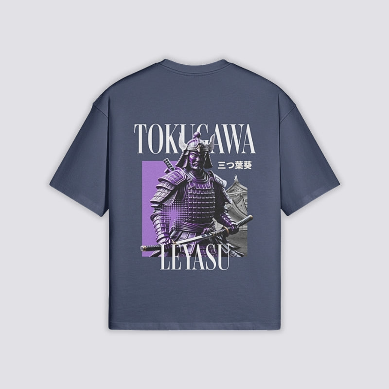 Tokugawa Ieyasu T-Shirt - 三つ葉葵 — Schiefergrau