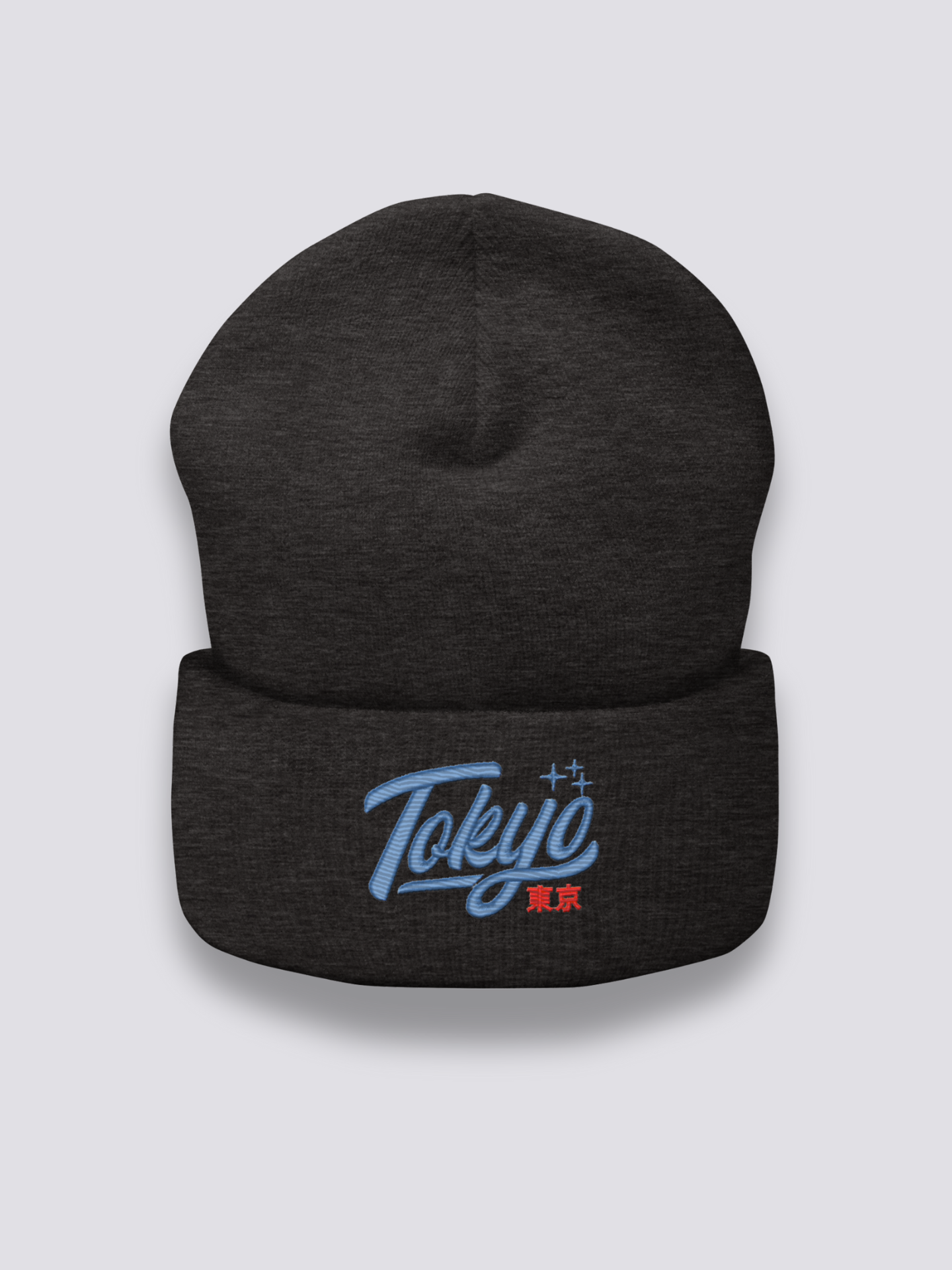 Tokyo Baseball-Beanie – Beanie, gestickter kursiver Vintage-Tokyo-Schriftzug, Seitenansicht