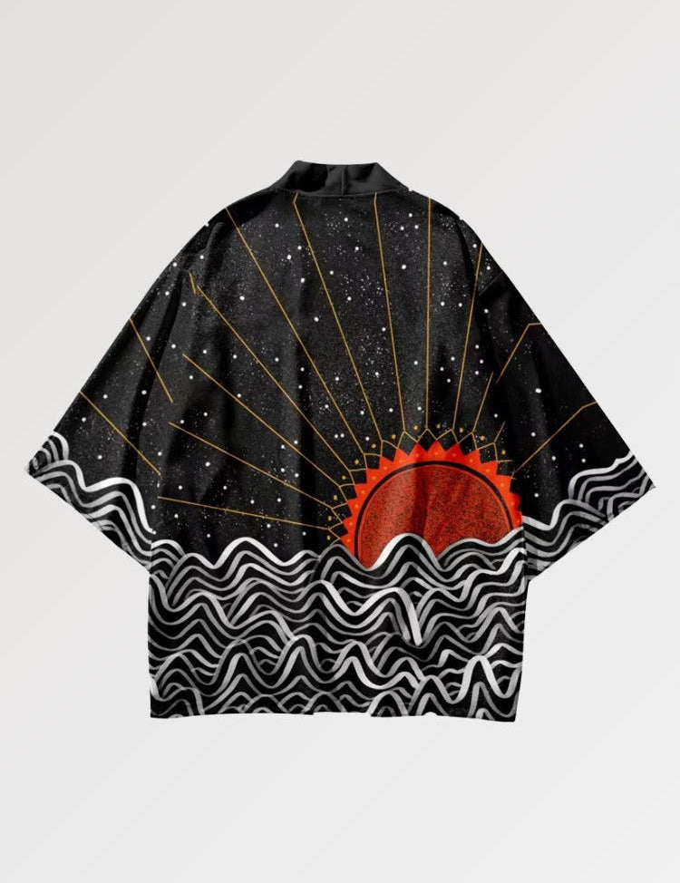 Traditionelles Haori 'Tsuki no Taiyo' – Kimono im traditionellen japanischen Stil für Herren und Damen