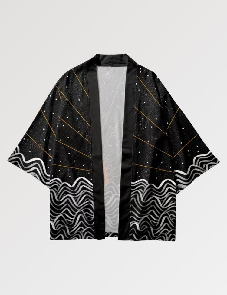 Traditionelles Haori 'Tsuki no Taiyo' – japanisches Gewand, Kimono im japanischen Design
