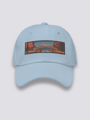 Ukiyo-e Bestickte Cap – japanische Cap, gestickte Taikobashi-Brücke unter Herbstahornen, Rückansicht