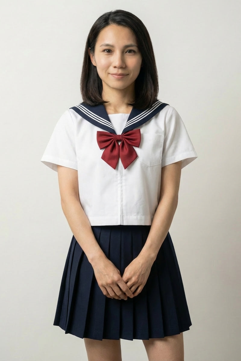 Japanische Schuluniform Beige 'Kinu' – Ansicht 2