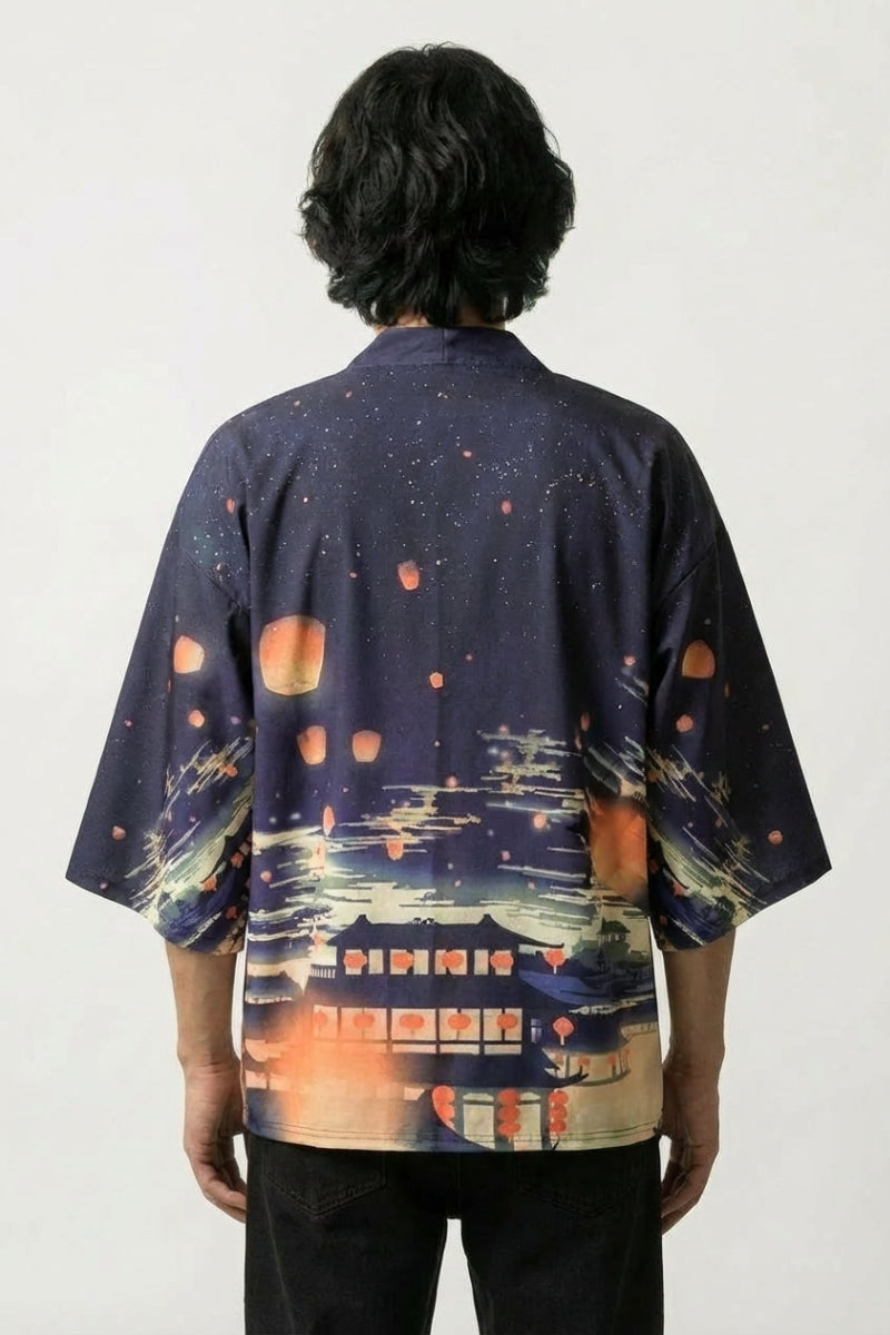 Festlicher Kimono Männer 'Matsuri' – Studioaufnahme Rückseite