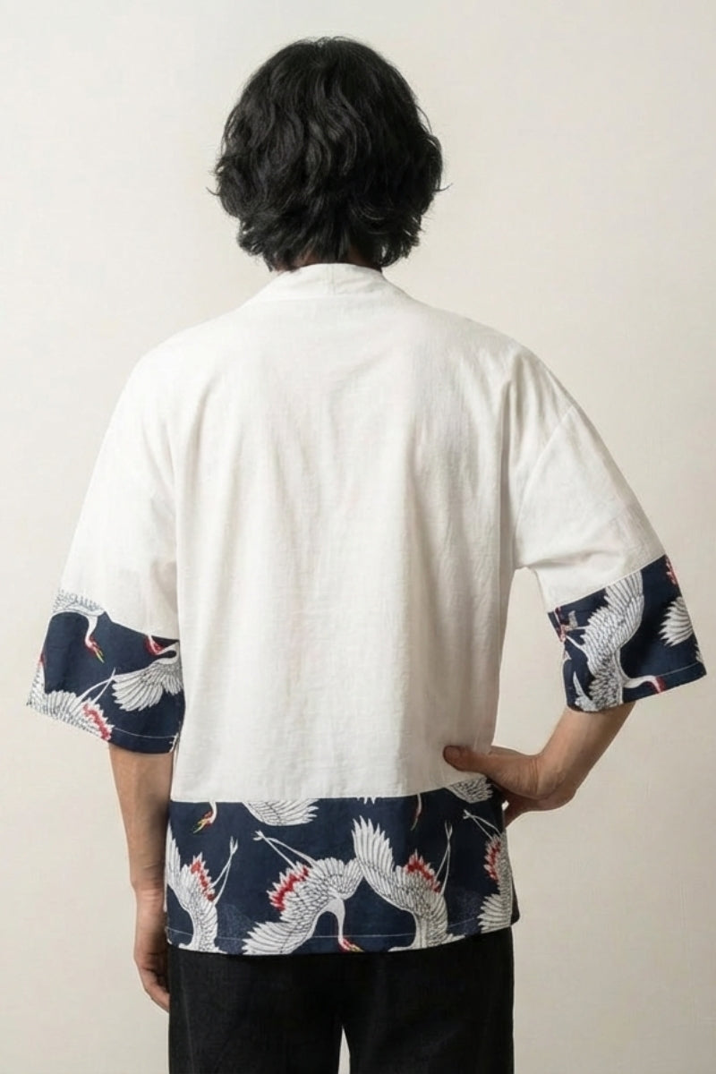 Herren Kimono-Strickjacke 'Hisashi' – Studioaufnahme Rückseite
