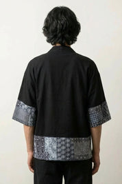 Japanische Kimono-Jacke für Herren 'Mitsuo' – Studioaufnahme Rückseite