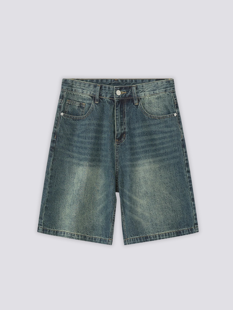 Vintage Denim Shorts, Farbvariante – Denim-Shorts Herren japanischer Streetwear