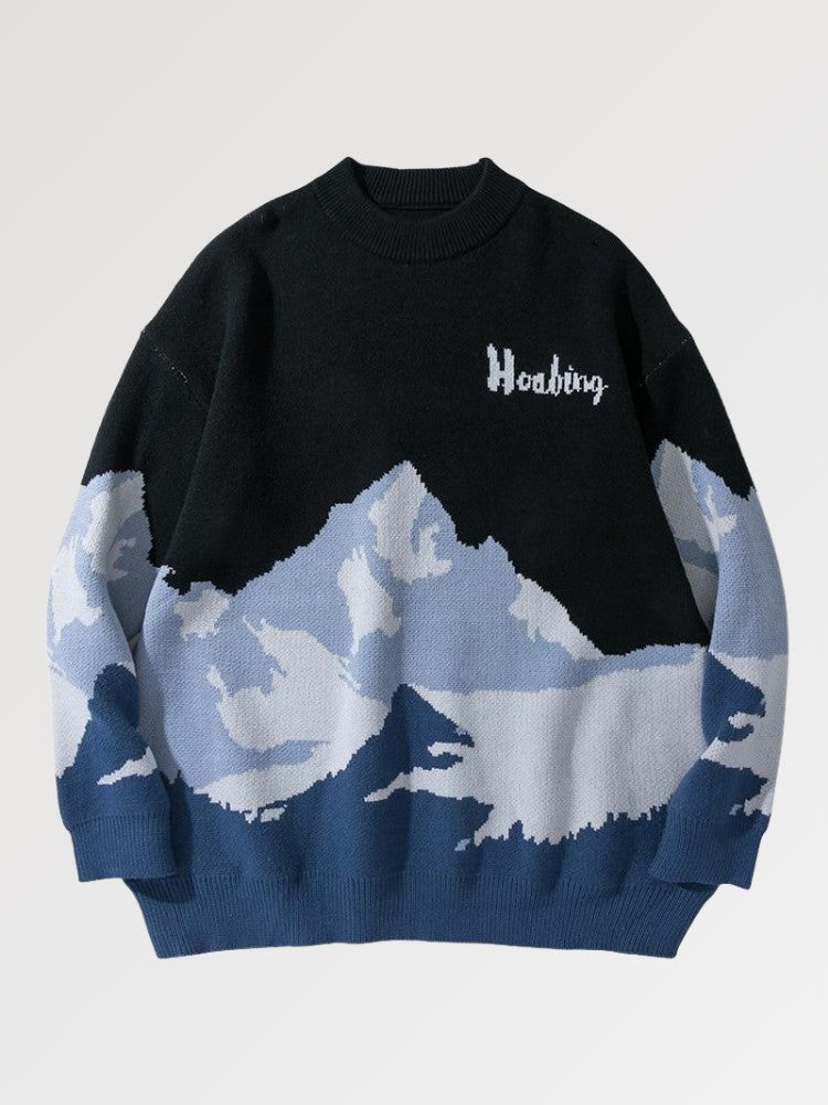 Vintage-Retro-Pullover 'Fujihama' – Sweatshirt im Streetwear-Stil für Herren und Damen