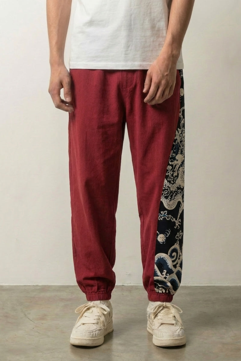 Weite Japanische Hose 'Akira', Rückansicht – japanische Hose Herren traditioneller Stil