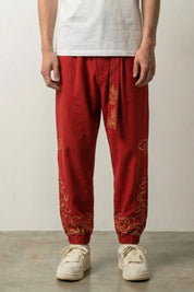 Weite Japanische Hose 'Kumo', getragene Ansicht – japanische Hose Herren traditioneller Stil
