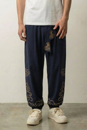 Weite Japanische Hose 'Kumo' – japanische Hose Herren traditioneller Stil, Vorderansicht