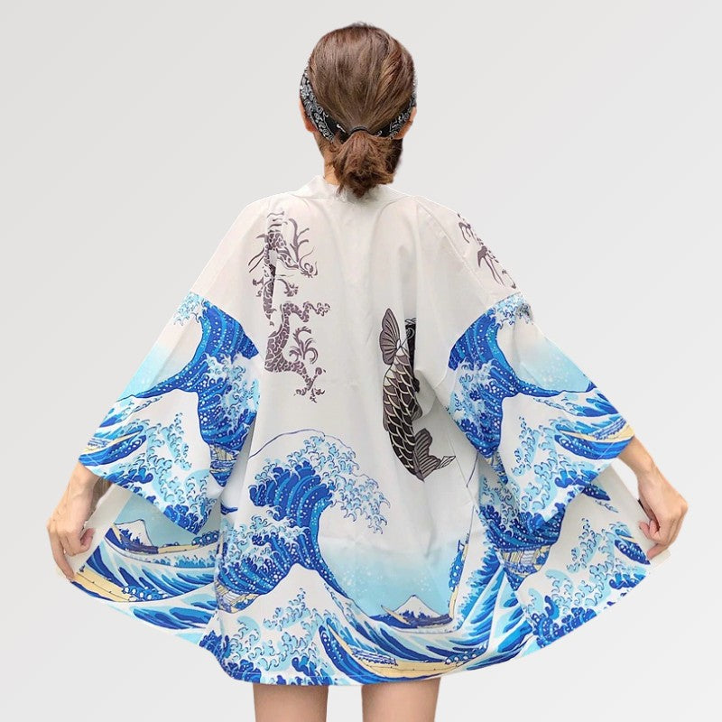 Kimono-Bluse für Damen 'Kanagawa' – Kimono im traditionellen japanischen Stil für Herren und Damen