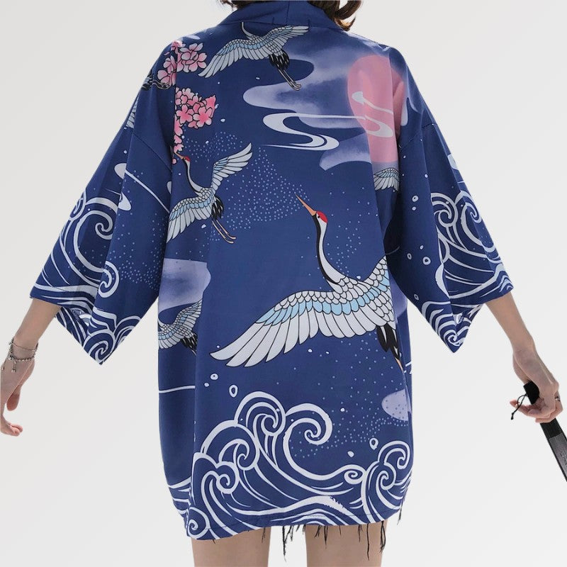 Damen-Kimono-Top 'Natsuko' – mit Obi: detailreicher Kimono im japanischen Stil
