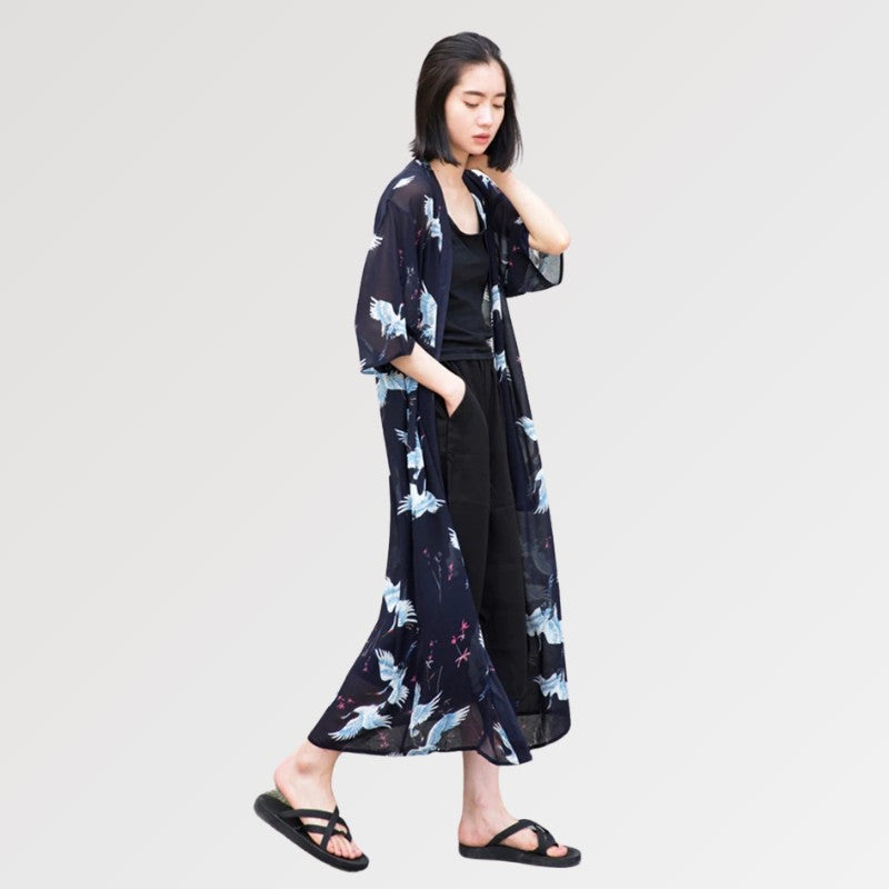 Durchsichtiger Kimono für Frauen 'Yuna' – japanisches Gewand, Kimono im japanischen Design