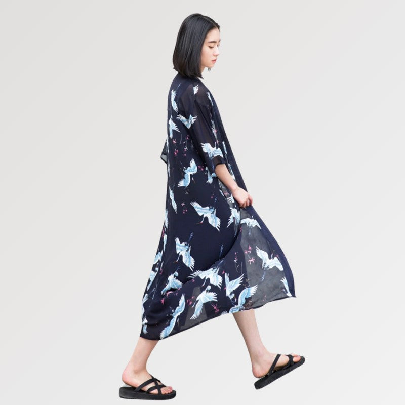 Durchsichtiger Kimono für Frauen 'Yuna' – Kimono für traditionelle Anlässe, Premium-Qualität