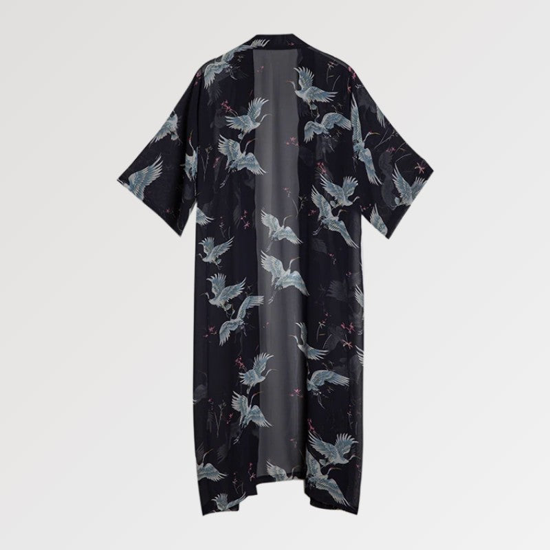 Durchsichtiger Kimono für Frauen 'Yuna' – Detail: lange Ärmel, Kimono japanischen Stil