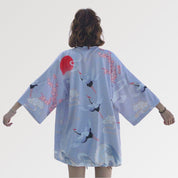 Seiden-Kimono-Jacke 'Osaka' für Damen – mit Obi: detailreicher Kimono im japanischen Stil
