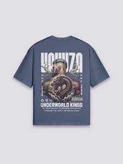 Yakuza T-Shirt mit Drachen im Irezumi-Tattoo-Stil, japanischer Streetwear-Druck, oversize, Detailansicht des Motivs